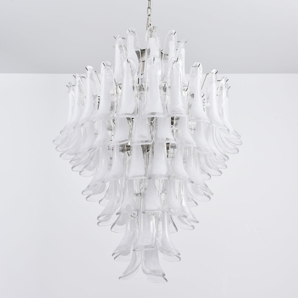 Aurora Chandelier White Cloud Glass Petals