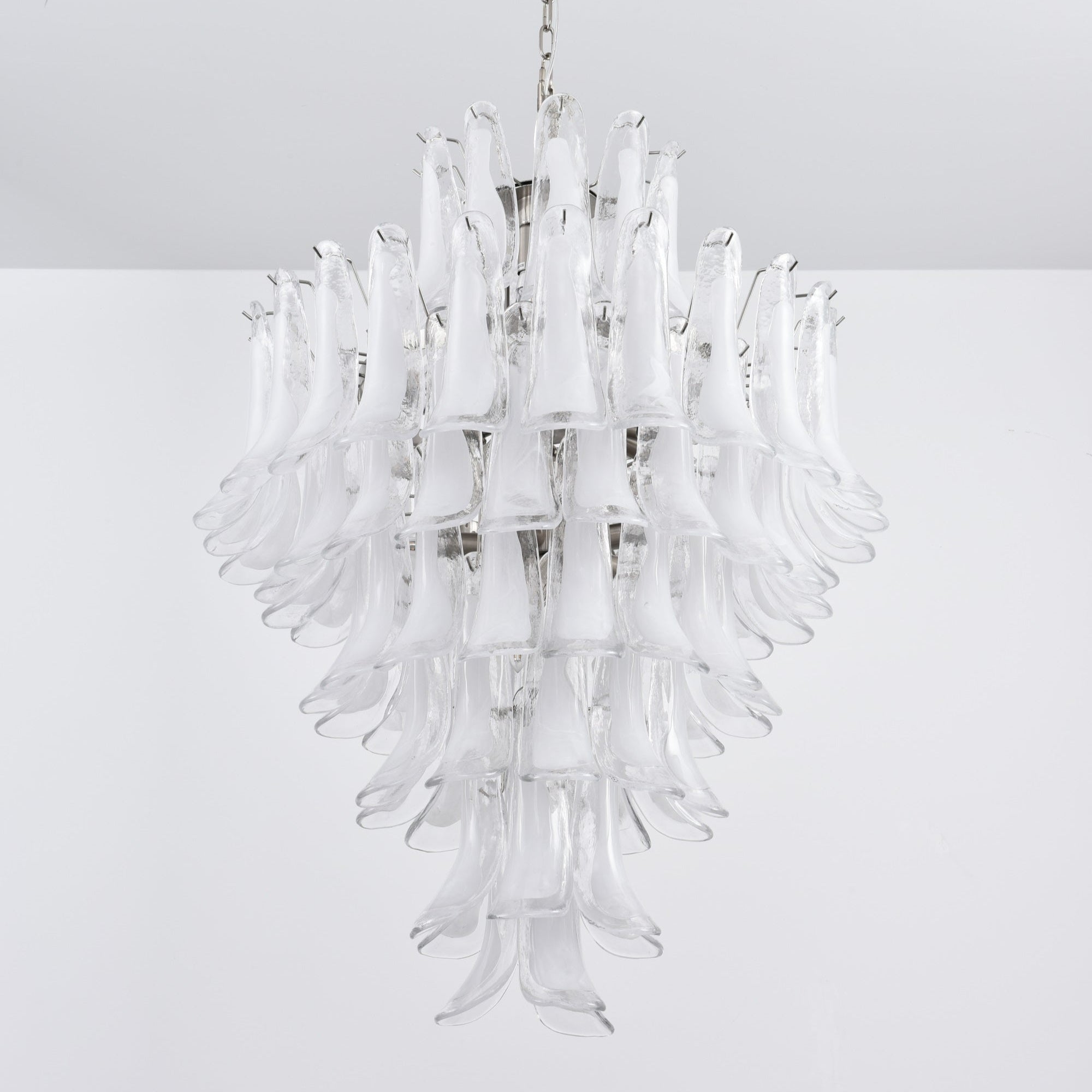 Aurora Chandelier White Cloud Glass Petals