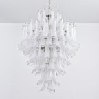Aurora Chandelier White Cloud Glass Petals