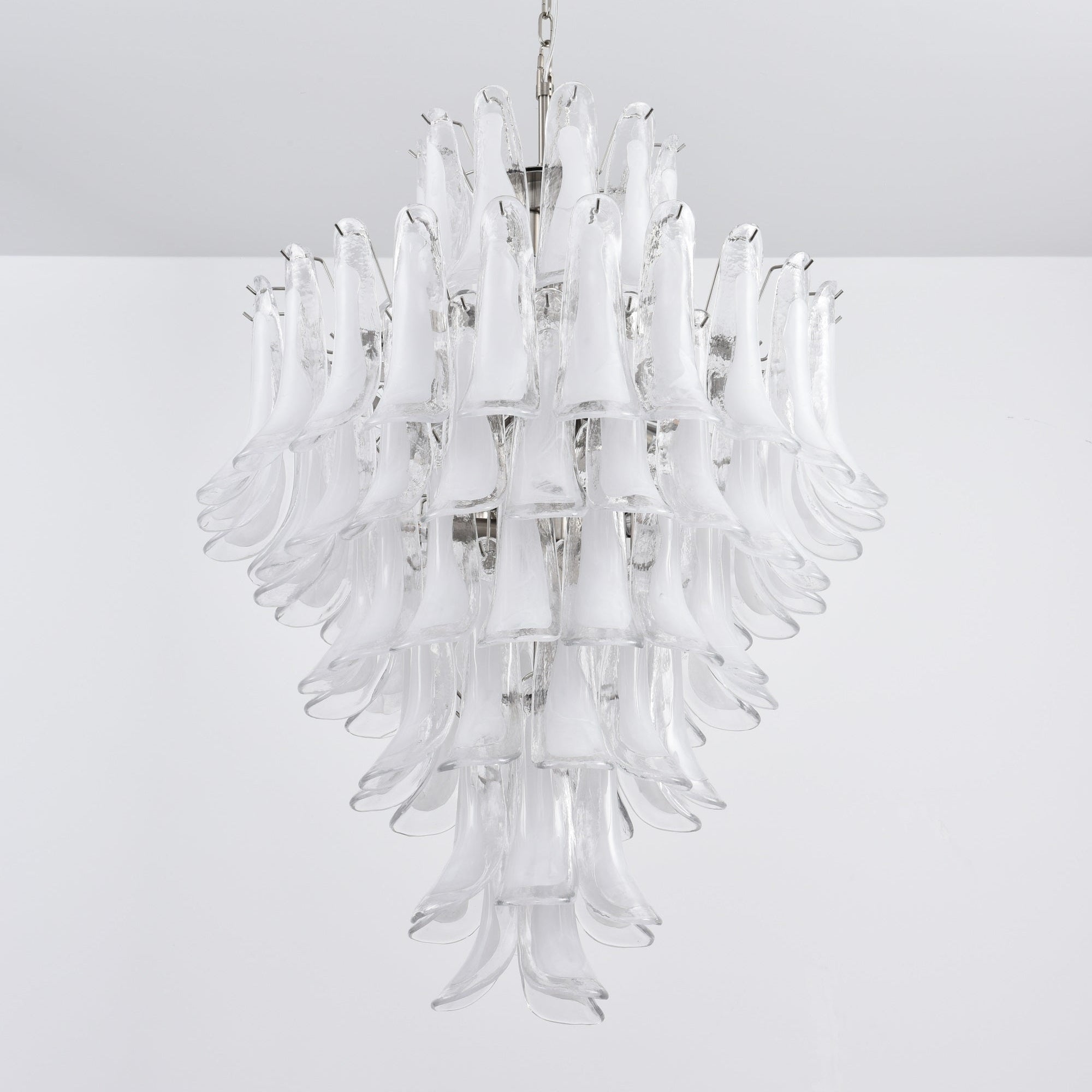 Aurora Chandelier White Cloud Glass Petals
