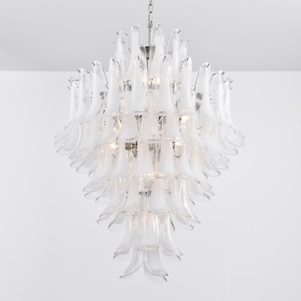 Aurora Chandelier White Cloud Glass Petals