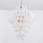 Aurora Chandelier White Cloud Glass Petals