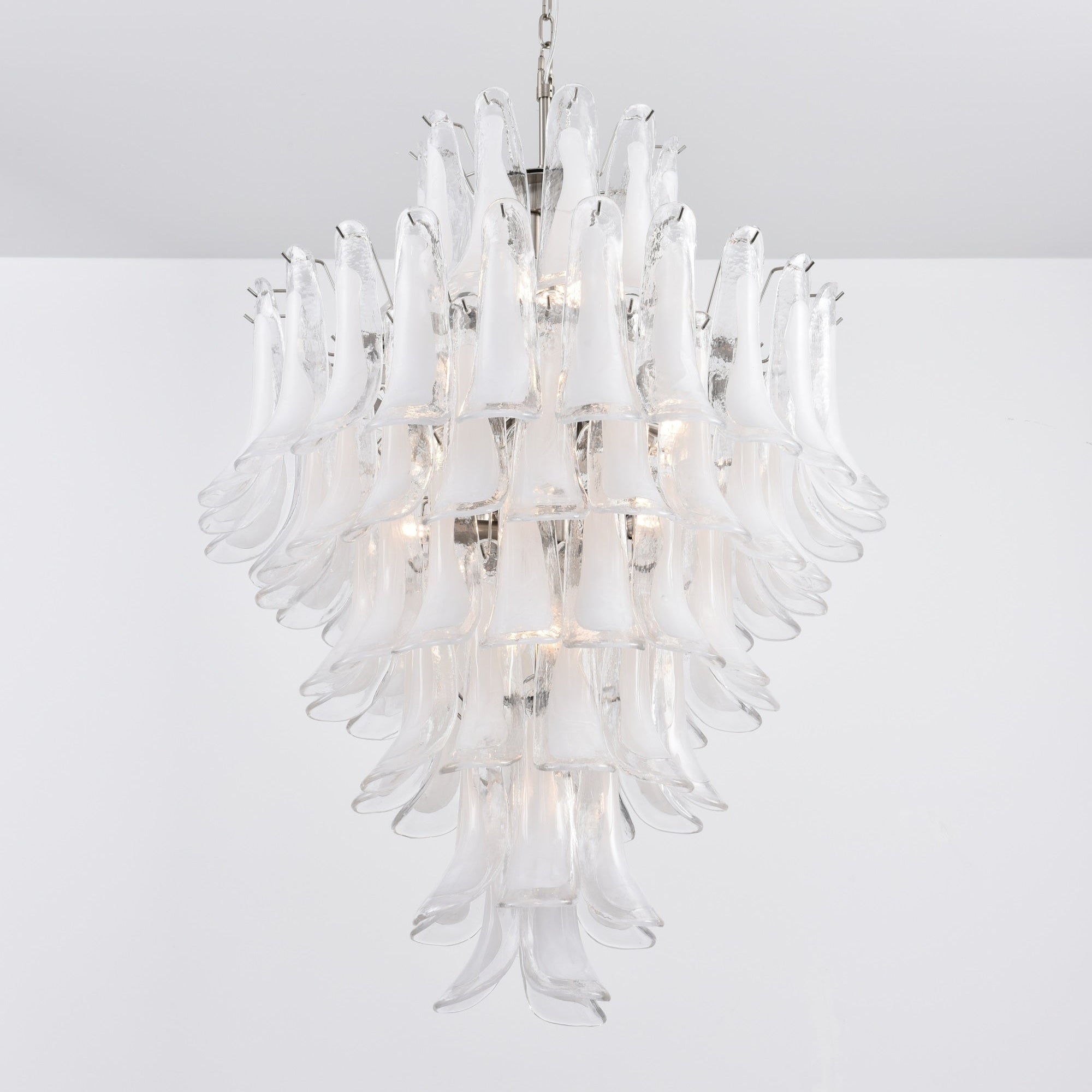 Aurora Chandelier White Cloud Glass Petals
