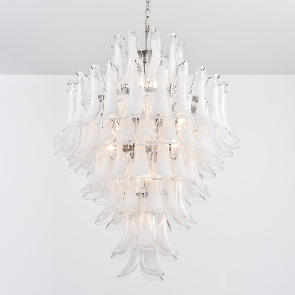 Aurora Chandelier White Cloud Glass Petals