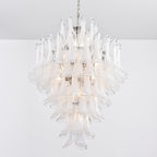 Aurora Chandelier White Cloud Glass Petals