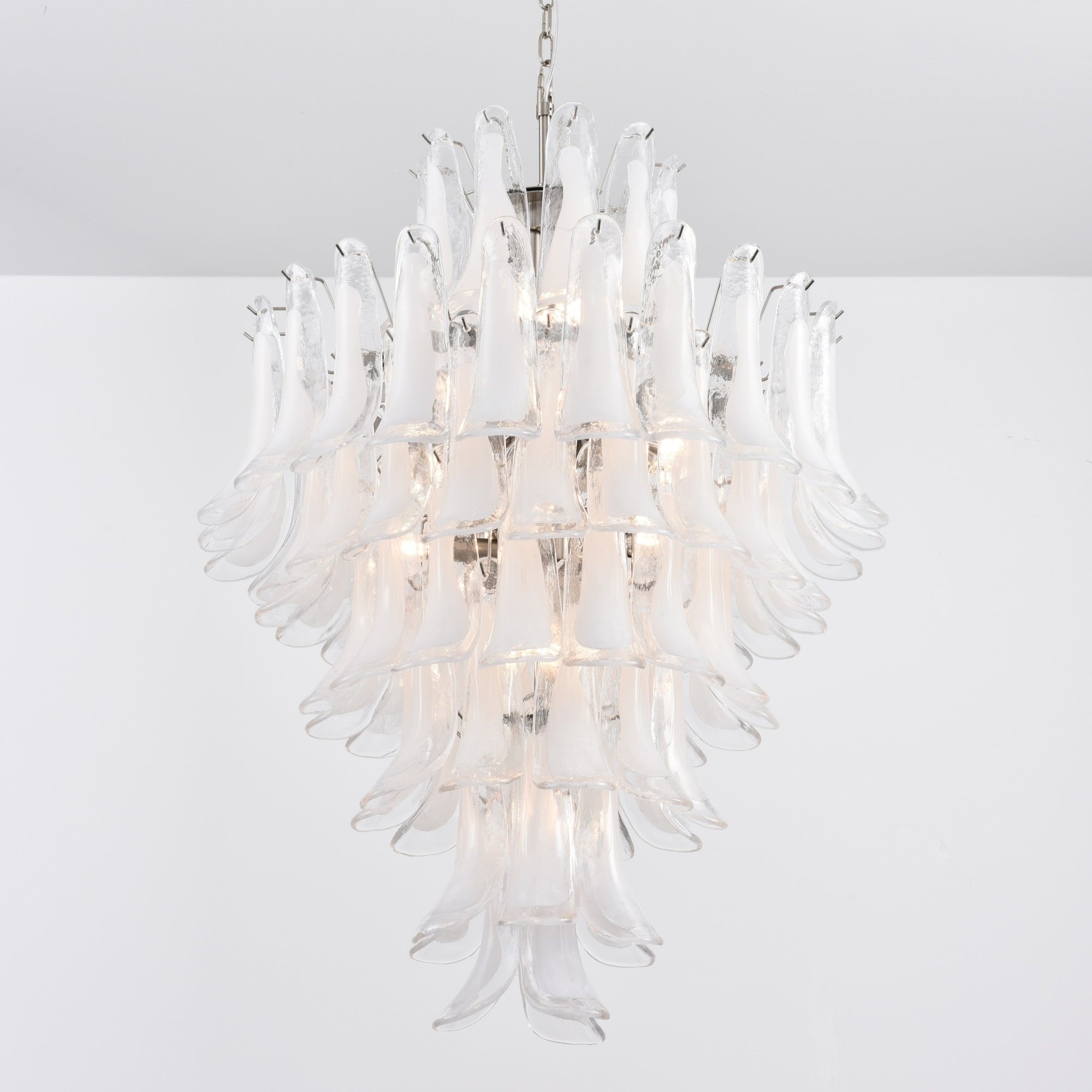 Aurora Chandelier White Cloud Glass Petals