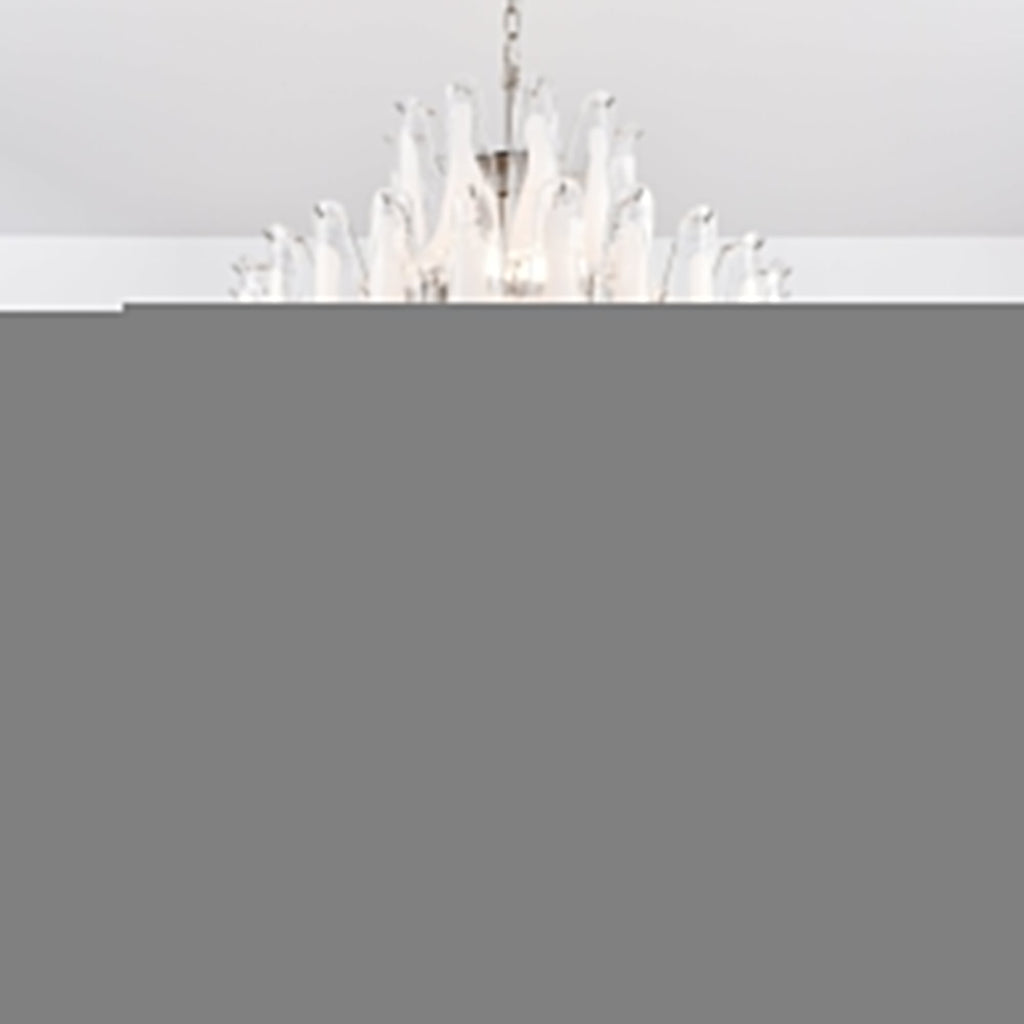Aurora Chandelier White Cloud Glass Petals