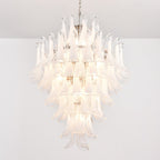 Aurora Chandelier White Cloud Glass Petals