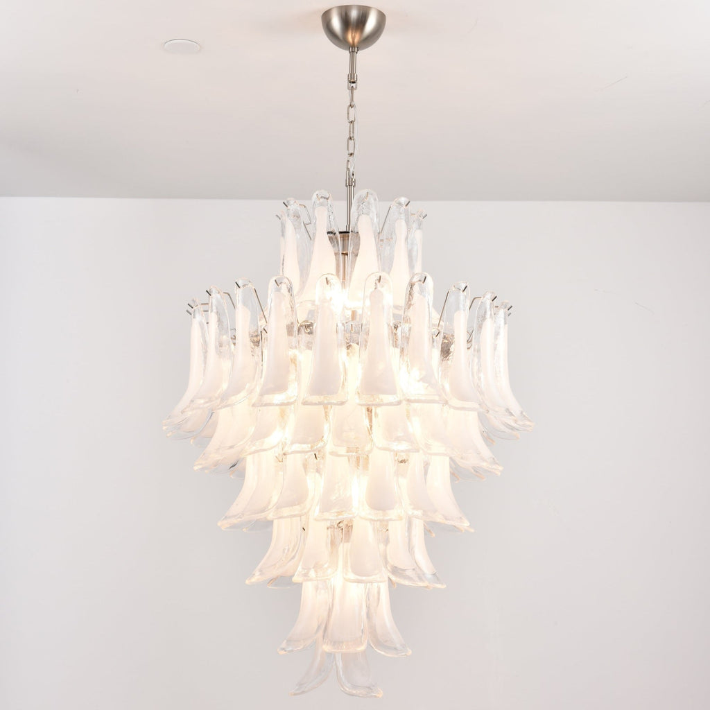 Aurora Chandelier White Cloud Glass Petals