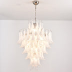 Aurora Chandelier White Cloud Glass Petals