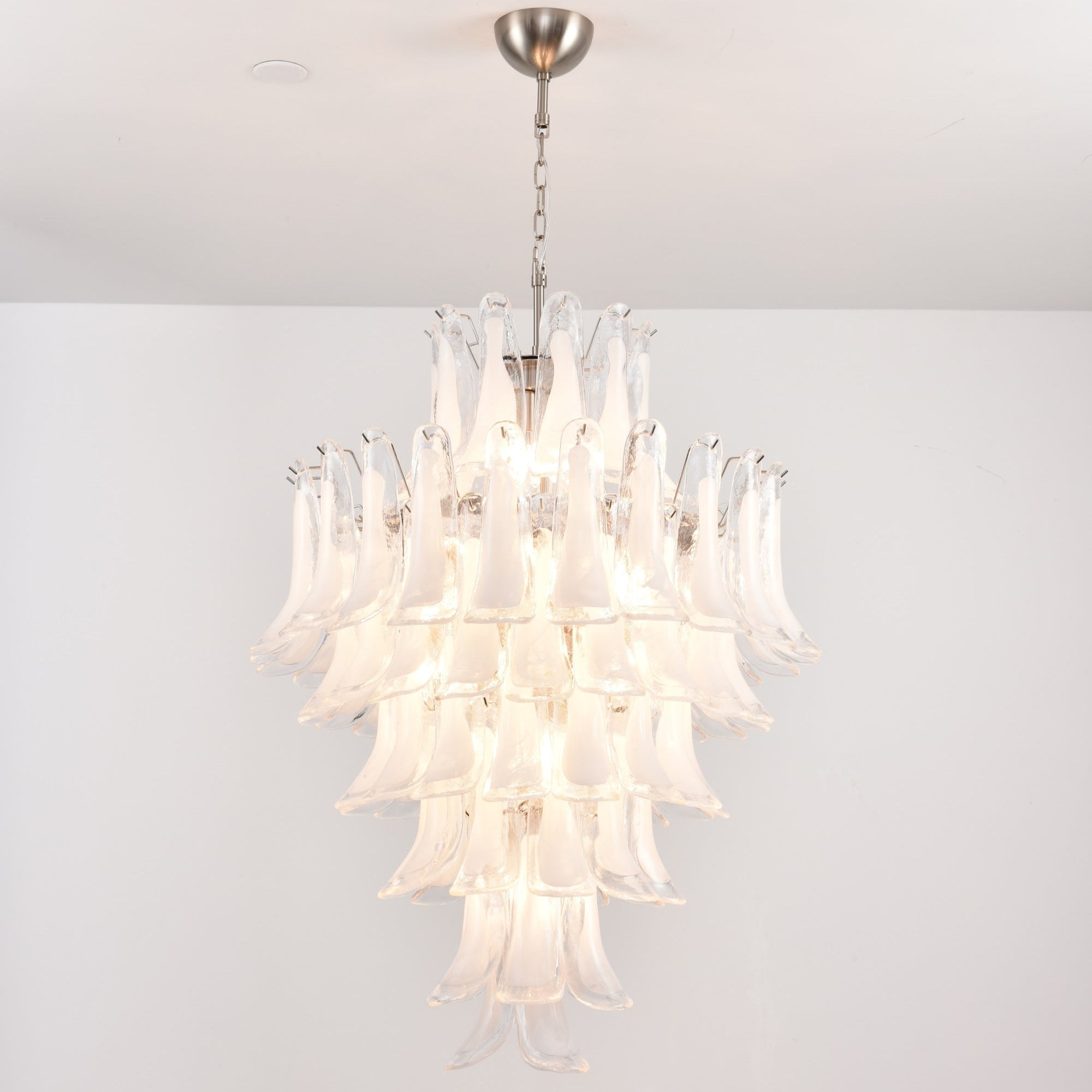 Aurora Chandelier White Cloud Glass Petals