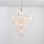 Aurora Chandelier White Cloud Glass Petals