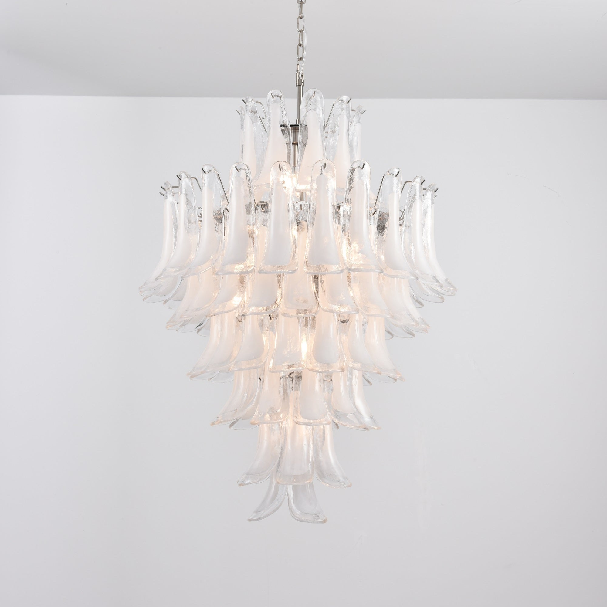 Aurora Chandelier White Cloud Glass Petals