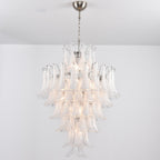 Aurora Chandelier White Cloud Glass Petals
