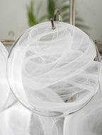 Aurora Chandelier White Murano Glass Disc