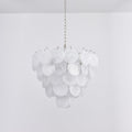 Aurora Chandelier White Murano Glass Disc