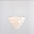Aurora Chandelier White Murano Glass Disc