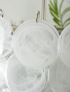 Aurora Chandelier White Murano Glass Disc