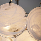 Aurora Chandelier White Murano Glass Disc