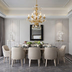 Chandelier Ornate Metal Frame Porcelain Roses Crystal Classic Luxury