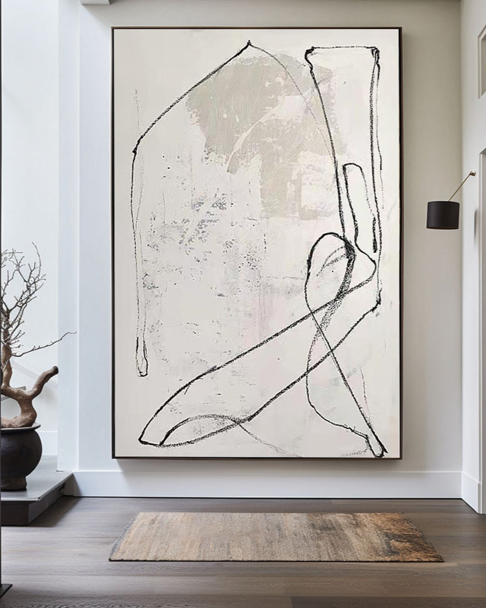 Gestural Monochrome Minimalist Abstract Painting