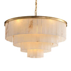 Windham Alabaster Chandelier Layered Halo
