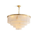 Windham Alabaster Chandelier Layered Halo