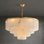 Windham Alabaster Chandelier Layered Halo