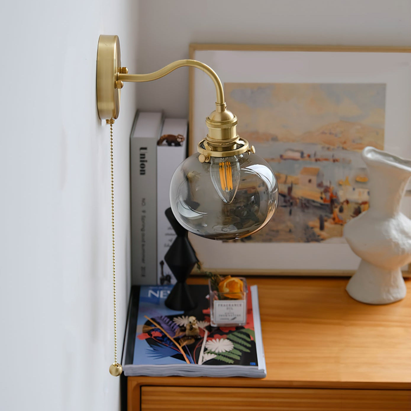 June Vintage Glass Wall Lamp