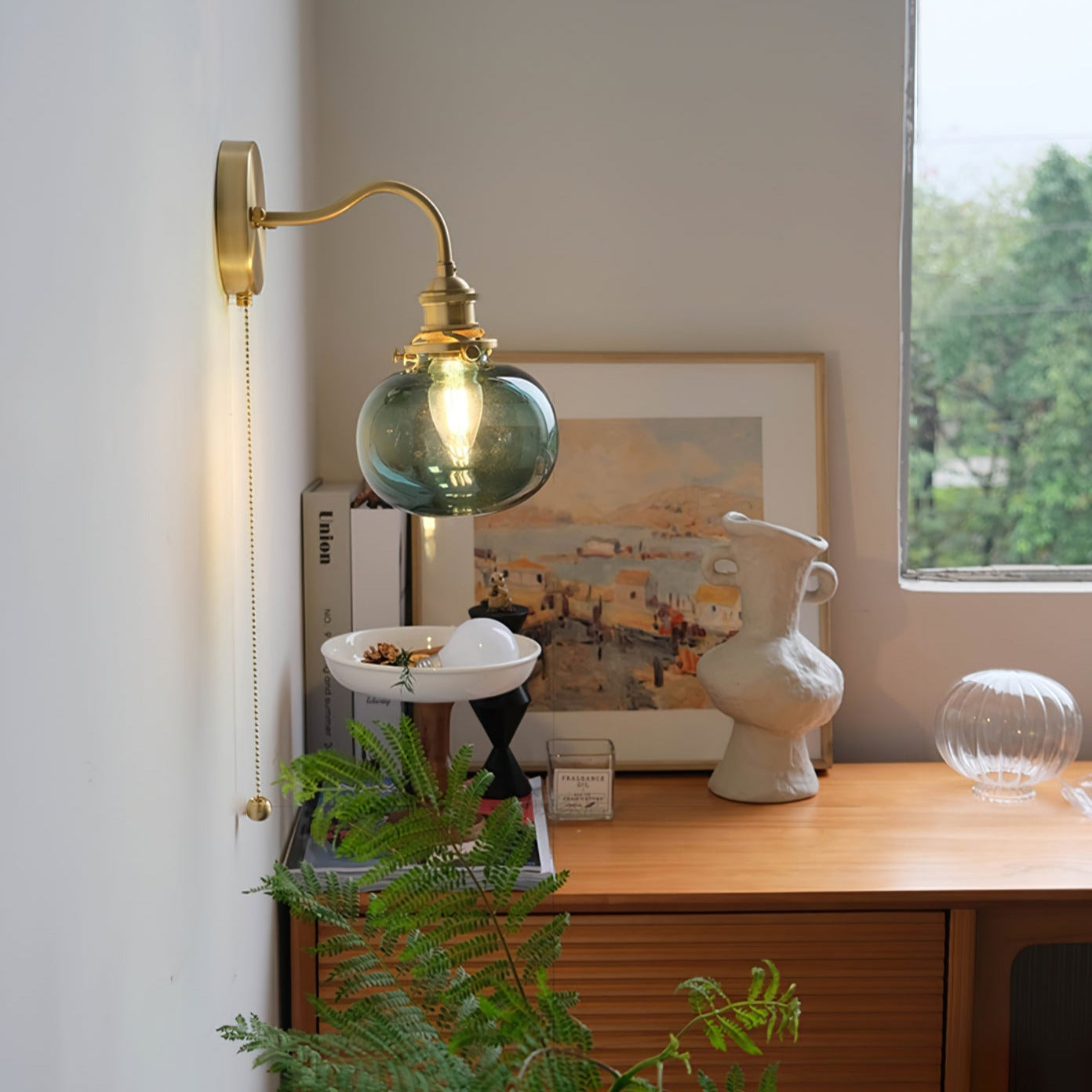 June Vintage Glass Wall Lamp