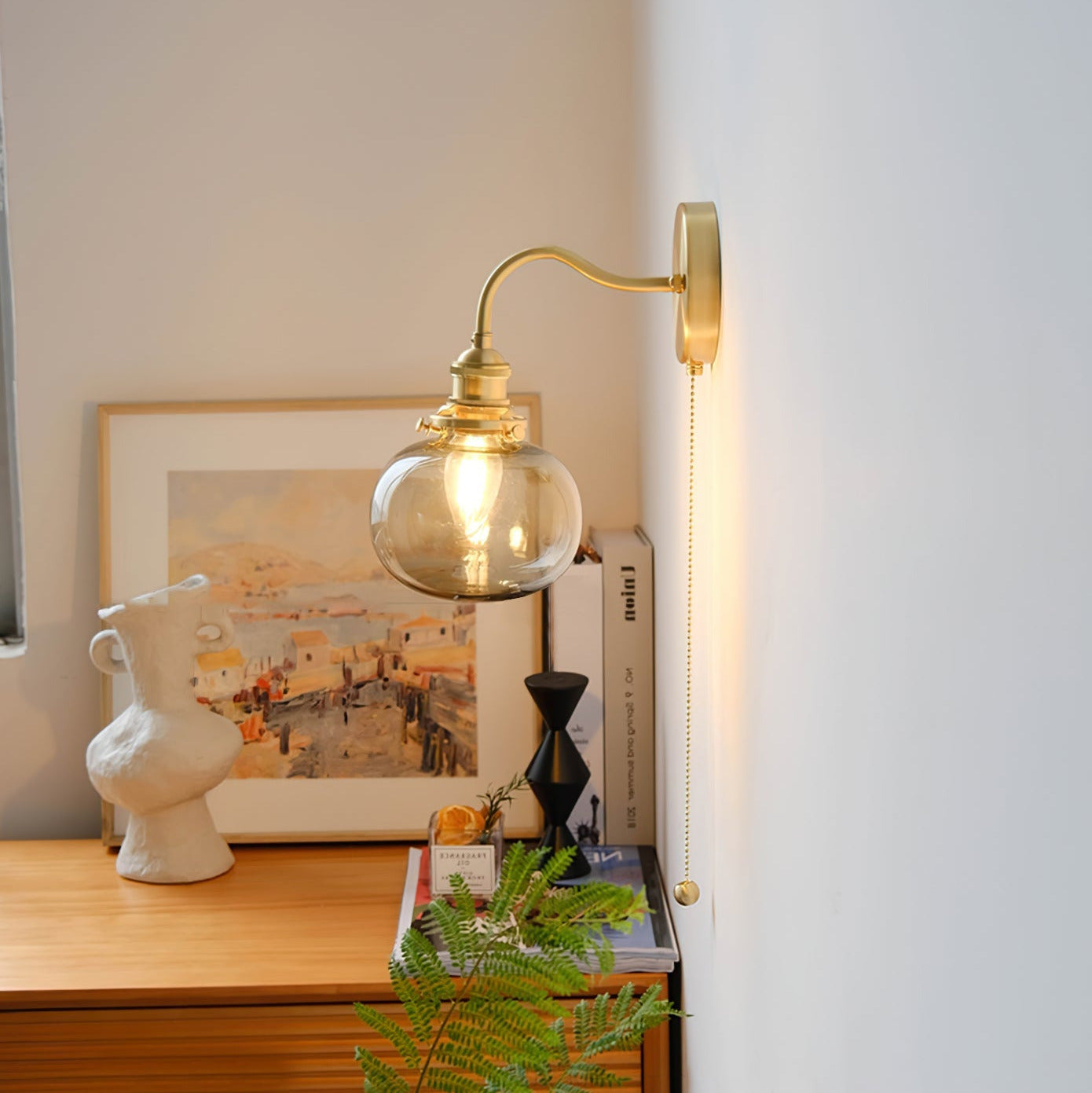 June Vintage Glass Wall Lamp