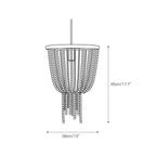 Himinuvyi Modern Beaded  Wooden Rope Metal Chandelier