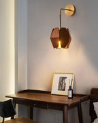Wall Lamp Geometric Wood Shade Warm Glow Nordic Minimalist Accent