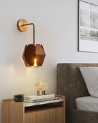 Wall Lamp Geometric Wood Shade Warm Glow Nordic Minimalist Accent