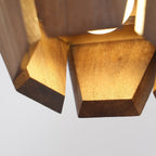 Wall Lamp Geometric Wood Shade Warm Glow Nordic Minimalist Accent