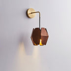 Wall Lamp Geometric Wood Shade Warm Glow Nordic Minimalist Accent