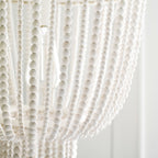 Himinuvyi Modern Beaded  Wooden Rope Metal Chandelier