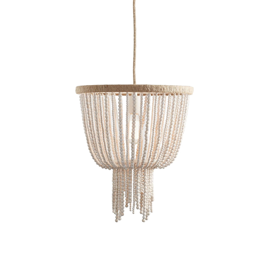 Himinuvyi Modern Beaded  Wooden Rope Metal Chandelier