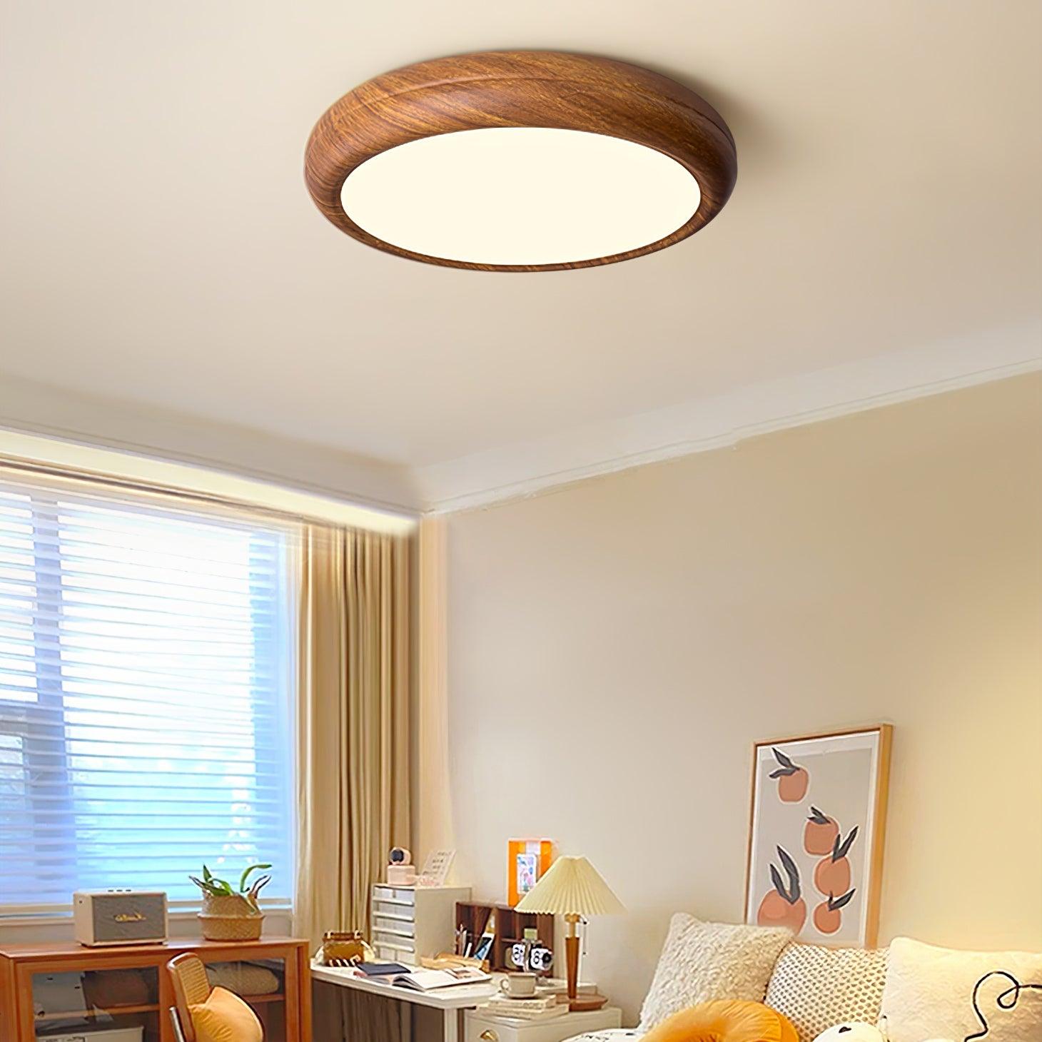 Orbis Wood Wood Grain Round Ceiling  Light