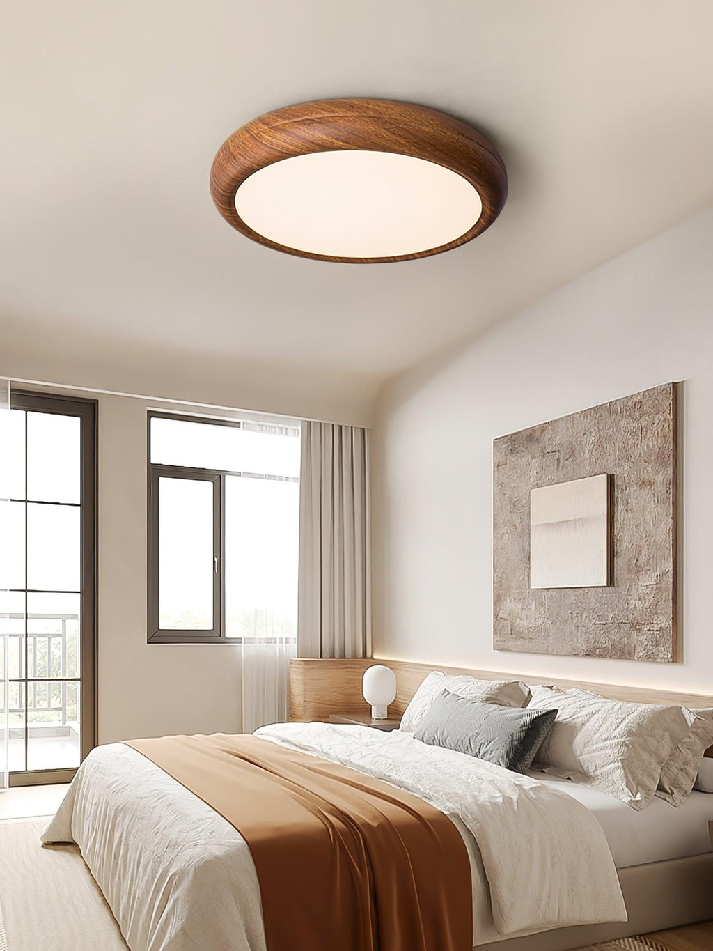Orbis Wood Wood Grain Round Ceiling  Light