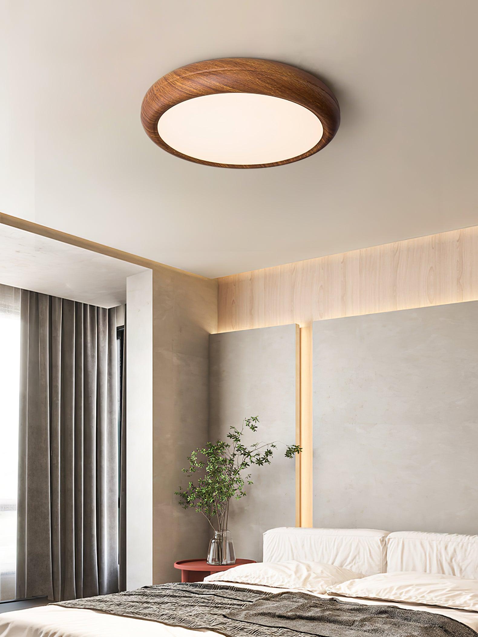Orbis Wood Wood Grain Round Ceiling  Light