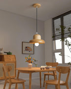 Wood Hat Pendant Lamp