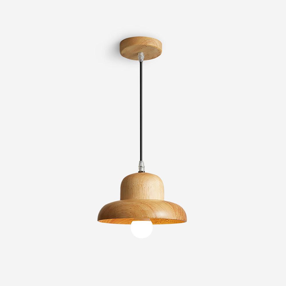 Wood Hat Pendant Lamp