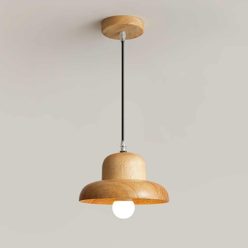 Wood Hat Pendant Lamp