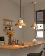 Wood Hat Pendant Lamp