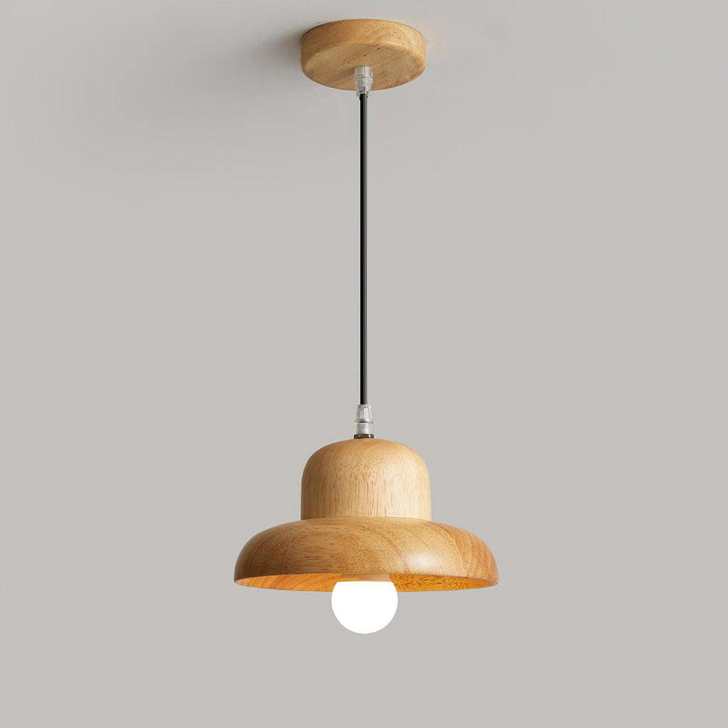 Wood Hat Pendant Lamp