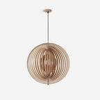 Pendant Lamp Wood Rings Sphere Organic Minimalist Ambient
