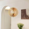 Pendant Lamp Wood Rings Sphere Organic Minimalist Ambient