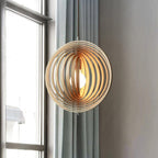 Pendant Lamp Wood Rings Sphere Organic Minimalist Ambient