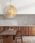 Pendant Lamp Wood Rings Sphere Organic Minimalist Ambient